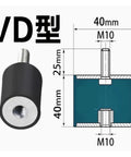 Heavy Duty Rubber Vibration Isolator Mounts With M10 Threaded Damper Pads For Machinery Motor And Mini Split Gear, 40mm size.