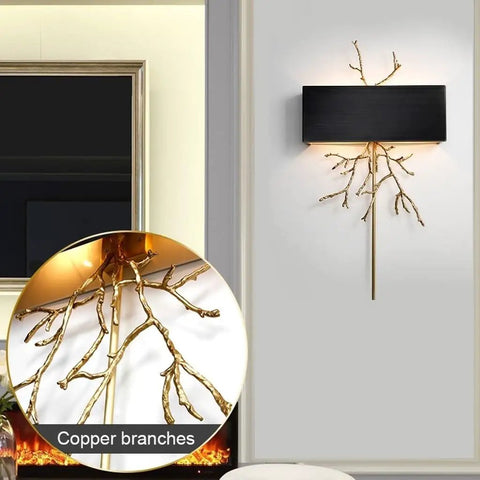 Modern Copper Wall Sconce Featuring Brushed Stainless Steel Shade For Bedrooms Hallways And Living Rooms A Hella Stylish Straight Upgrade That Brings Major Ambiance And Keeps Your Setup Looking Fire with artistic branch design.