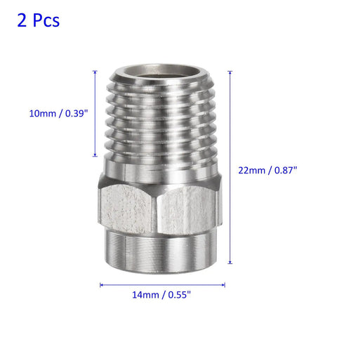 Pro Grade Surface Clean Tips Set Two Pack 25 Degree Pressure Washer Nozzles One Quarter Inch NPT Male Stainless Steel