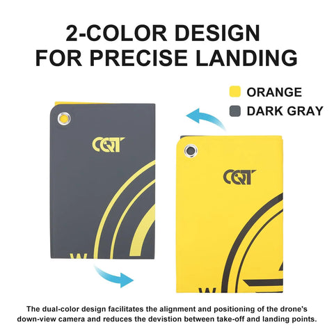 Universal Drone Landing Pad Waterproof Weighted Portable Helipad with orange and dark gray dual-color design for precise landing