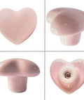 Heart Shaped Ceramic Drawer Knobs Set Of 6 With 3 Sized Screws For Cabinets, Dressers, Closets And Wardrobes Powder Pink Durable Glazed Ceramic Furniture Pulls Handles For Home Makeover And Easy Install Boss Vibe. Set of 4 views