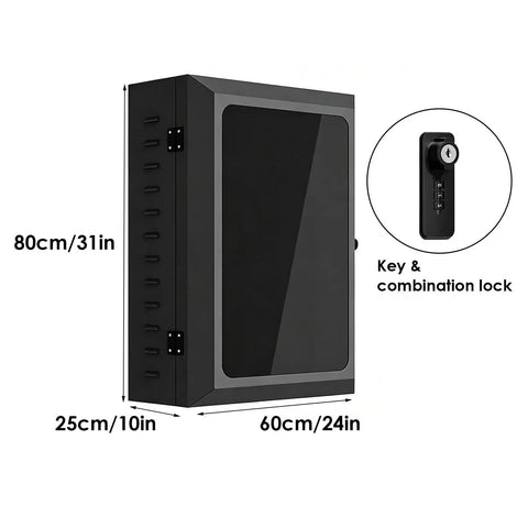 Heavy Duty Ev Charger Protection Box Wall Mount Storage Locker featuring integrated cable management with key and combination lock.