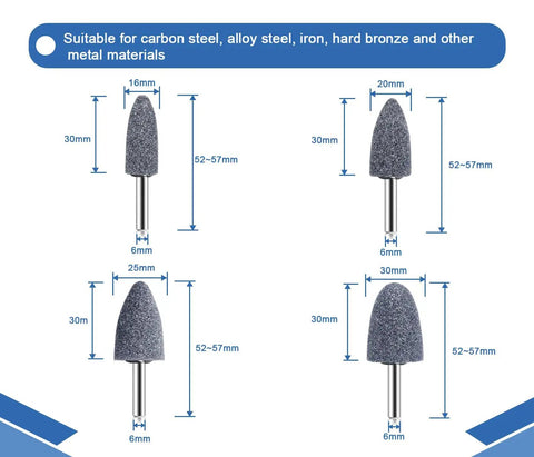 10 Piece Grinding Stone Rotary Polishing Set With One Quarter Inch Mandrel For Rotary Tools Heavy Duty Brown Corundum Grit Heads