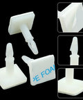 White Adhesive PCB Spacer Set 25 Pcs Nylon Standoffs With Sticky Base 12.4mm, close-up showing adhesive and structure.