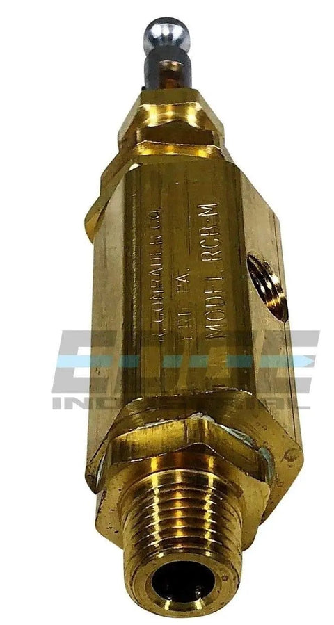 Pilot Unloader Valve For Air Compressor 1 Quarter Inch Male NPT Inlet And 1 Eighth Inch Discharge Outlet, Dial In 30 To 40 PSI, brass body