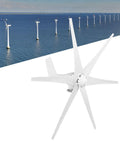Six Nylon Fiber Blade Wind Turbine Generator with Controller for off grid energy beside offshore wind farm