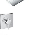 Vernis Blend Shower Set With Rain Showerhead 1.5 GPM 1 Spray Full Shower Trim Kit In Chrome Including 9 Inch Arm Ecostat Square