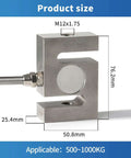 Pro Grade High Precision Load Cell With Indicator For Tension And Compression Weight Sensing On Scales, 0 To 1000Kg Range
