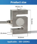 Beefy 0-500 Kg Load Cell With Built-In Indicator Display For Ultra Accurate Industrial Weighing, High-Sensitivity Sensor And Precision Calibration Delivers Rock-Solid Measurements Every Time. Stainless steel load cell size diagram, 500-1000kg.