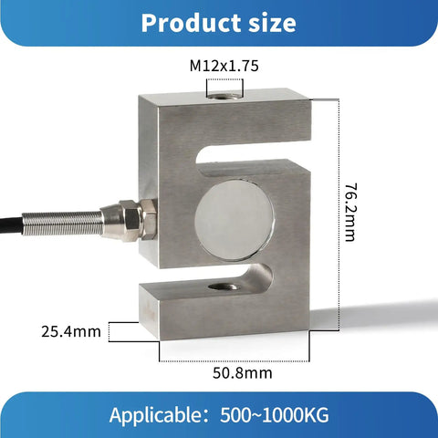 Beefy 0-500 Kg Load Cell With Built-In Indicator Display For Ultra Accurate Industrial Weighing, High-Sensitivity Sensor And Precision Calibration Delivers Rock-Solid Measurements Every Time. Stainless steel load cell size diagram, 500-1000kg.