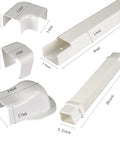 Line Set Cover Kit 3-Inch For Mini Split And Central Air Conditioning And Heat Pumps, 7 Feet components with measurements