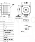 Technical diagram of Nema 17 Stepper Motor 42x40mm Body Bipolar 1.5A 400mN.m 2 Phase 4 Wires 1.8° for 3D Printer or CNC Machine