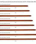 Size comparison chart for Big And Tall Leather Work Belt With No Scratch Design And Hook And Loop Closure, various sizes.