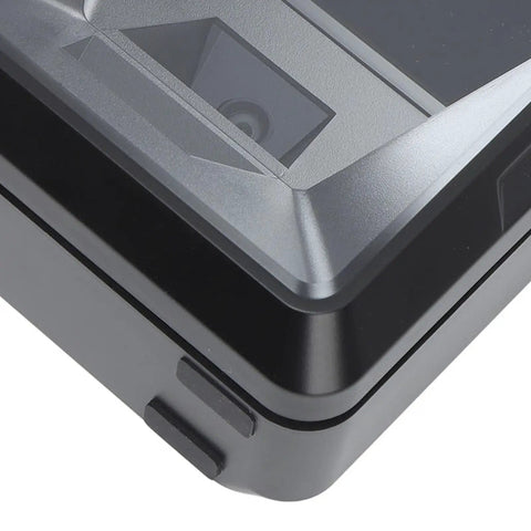 Close-up of Hands Free Desktop Barcode Scanner For 1D 2D And QR Codes With IR Auto Sensing, USB Plug And Play sensor detail