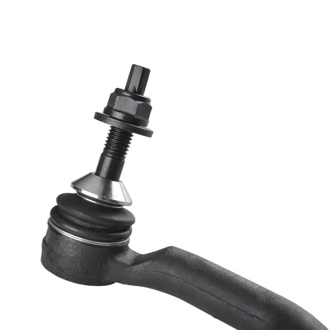 Beefed-Up Heavy Duty 4 Piece Front Tie Rod End Kit Inner And Outer Set For Ford Edge Fusion Lincoln MKX MKZ Direct Fit Replacement Includes ES801110 ES801109 ES801122 close-up black steel front tie rod end