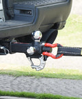 Tri Ball Trailer Hitch Mount With Swivel Tow Shackle And Hook For 2 Inch Receiver Chrome Trailer Balls in use on vehicle