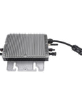 Heavy Duty 700W Solar Micro Inverter MPPT Technology IP67 Rated Built Tough For Plug And Play Balcony PV Systems With Live Mobile App Tracking, showing compact design with connectors.
