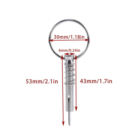 10 Pack Quick Release Bimini Pins One Quarter Inch Diameter For Boat Canopies With Pull Ring 316 Stainless Steel