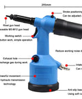 Heavy Duty Pneumatic Rivet Nut Gun Badass Air Tool For Fastening Bolts Includes M3 Through M12 Threads Quick Action for automotive work.