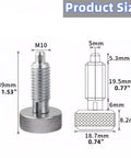Top Shelf Premium Heavy Duty M10 Stainless Steel Spring Plungers with dimensions for precise industrial applications.