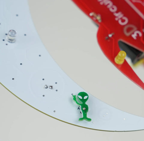 Spaceship Kit STEM Project Learn How To Solder Beginner Friendly Electronics Set With Tools Included For Teens 12 Plus And Adults To Build Real Circuits And Show Off Your Soldering Skills, close-up circuit board