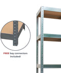Heavy Duty 5 Tier Galvanized Steel Garage Shelving Unit With 2000 Lb Per Bay Capacity, 400 Lb Per Shelf, Boltless Assembly, Non Slip Feet