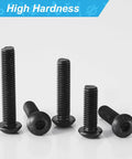 M6 Button Head Socket Cap Screws Set, 6mm Thread, 40mm to 60mm Lengths, 10.9 Grade Alloy Steel With Black Oxide Finish, display view