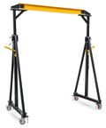Heavy Duty Portable Gantry Crane 2 Ton 4400 Lb Load Capacity Adjustable Lift Rig Ranging From 97 To 141 Inches Tall with yellow and black design.
