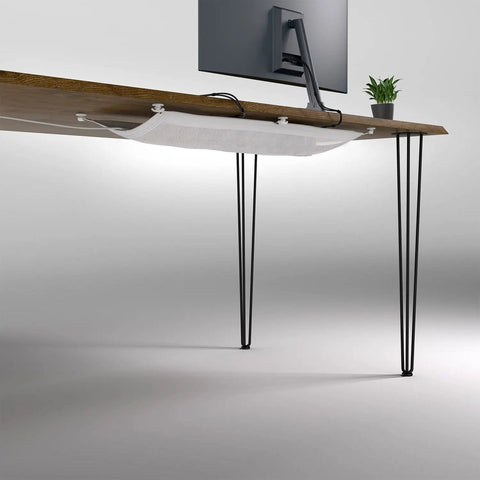 Under Desk Cable Management Net Flexible Wire Organizer Tray White Keeps Cables Neat And Cable Chaos Out Of Sight
