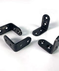 Heavy Duty 2x2 Inch L Corner Brackets 20 Pack Black Right Angle Shelf Supports For Shelves Wood Furniture And Cabinets With Screws Built To Last Tough As Nails For Your DIY Projects, four brackets display