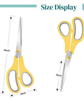 Heavy Duty Multipurpose 8 Inch Scissors Bulk 48 Pack Stainless Steel Shears For Home Office Classroom Supplies Sewing Craft Paper Cutting Colorful Set, 8-inch yellow