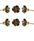 Six Pack Gold Antique Knobs Vintage Floral Flower Handle Cabinet Knobs For Cabinets Drawers Doors Dressers Wardrobes And Home Hardware In Kitchen And Interior Decor