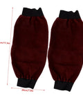 Heavy Duty Welding Arm Sleeves Featuring Flame Resistant Heat Burn Coverage And Flexible Elastic Fit Designed For Mechanics Welders And Tradesmen Demanding Badass Daily Protection in red color, 44cm long and 20cm wide.