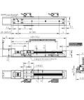 Technical diagram of Mini Linear Rail Guide System For DIY CNC Stage And Motorized Slide Table With Ladder Type Screw Actuator Nema 11 Stepper Motor 300mm Stroke Aluminum Alloy High Precision 0.02mm Smooth Motion, showing dimensions and layout in millimeters.