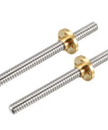 8Mm Diameter 100Mm Stainless Steel Lead Screw Rod With Copper Nut for 3D Printer Z Axis 2 Pack, trapezoidal thread, smooth operation