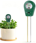 3 In 1 Soil Tester Moisture Fertility And PH Meter For Home Garden Lawn Farm Potted Plants Indoor Outdoor Use No Battery Needed Helps You Water On Time Fertilize Correctly And Balance Soil For Healthier Growth Gift For Plant Lovers. Green analog meter in potted plant