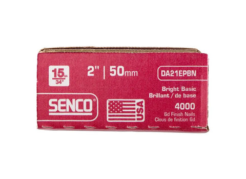2 Inch 15 Gauge Finish Nail For 34 Degree Angled Nailing, Bright Finish, 4000 Count Pack, Pro Grade Finish, Heavy Duty, Fits Serco SFN40 SFN28 Dewalt D51275K Porter Cable DA250A Serco Finish Pro 35 Accused A250FN, Fewer Jams