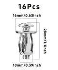 16 Piece M6 X 25mm Zinc Plated Petal Nuts showing size dimensions for drywall and metal frame use.