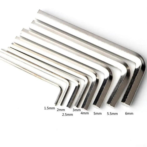 Heavy Duty 8 Piece Metric Hex Wrench Kit With Dual Arm Design Ranging From 1.5mm To 6mm For Tough Auto Home And Bike Repairs Made Of Hardened Steel, 8 hex keys