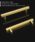 Brushed Brass 5 Inch Cabinet Pulls T Bar Drawer Handles 25 Pack Gold Kitchen Cupboard Hardware For Cabinets And Drawers Easy Grip