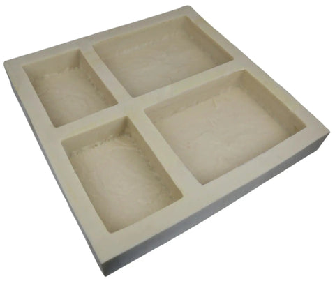 Rubber Masonry Mold For Concrete Cobblestone Pavers Version 6 Built Tough Professional Grade Form with four cavities