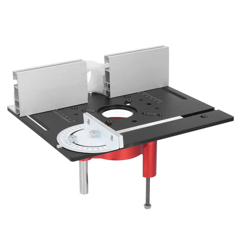 Hardcore Aluminum Router Lift Rig With Stainless Steel Plate For Pro Woodworking Bench Mounts featuring smooth lift knobs and crisp scale markings.