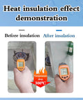 Heat Insulation Board For Kitchen Safety With Flame Resistant Shield demonstration with temperature drop before and after