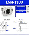 Heavy Duty Linear Guide Bushings With Dual Rubber Seals And Double Cut Edges, 13mm ID, 23mm OD, 32mm Long, ideal for CNC and 3D printers.