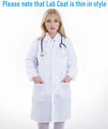 Scientist Doctor Costume For Halloween White Long Sleeve Lab Coat Unisex Adults Outfit With Stethoscope Accessory Soft Breathable Material