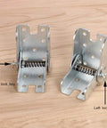 Heavy Duty Folding Table Leg Hinges Dead Nuts Locking Extension Brackets Built Tough For Diy Woodworking Kitchen Tables Space Saving Hidden Metal Hardware set showing right and left lock keys.
