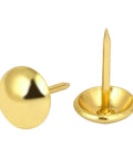 Killer One Inch Gold Antique Upholstery Tacks Pack Of Thirty showing shiny brass tacks ideal for furniture restorations and DIY projects.