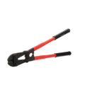 Model S18 Heavy Duty Bolt Cutter with center cut and high leverage jaws, red beefy grips, industrial grade alloy steel, 19-inch length.