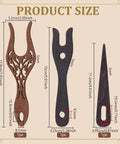 Three Piece Wooden Knitting Fork And Weaving Tools Kit With Lucet Fork For Bracelet And Necklace Braiding DIY Projects size chart