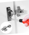 Stainless Steel Damping Hinges For Cabinet Doors 2 Pack Heavy Duty Hydraulic Soft Close Mechanism installed on white cabinet